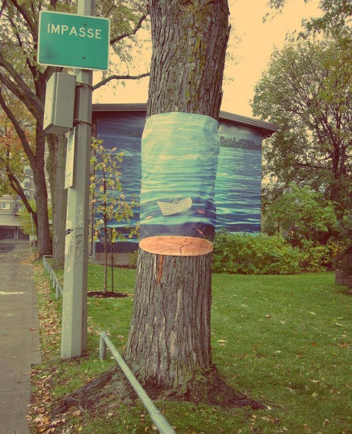 浮いてる…だと…？木を重力から解き放つ幻想的な透明アート