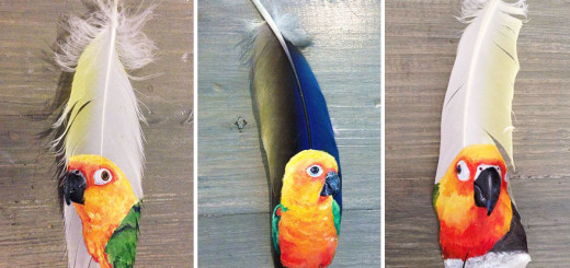 真に迫るリアル感…！ 鳥の羽根に描かれた鳥たちが息を呑む美しさ